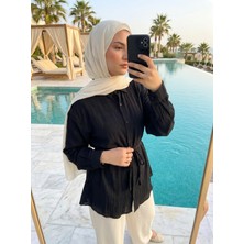 Kirazca Butik Kadın Kuşaklı Yazlık Tesettür Tunik