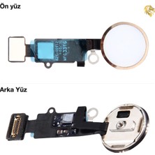Arsking Uyumlu iPhone 7 Plus Home Tuşu - Gold / Altın Sarısı Orta Tuş Butonu Parmak Izi Butonu Açma-Kapama B