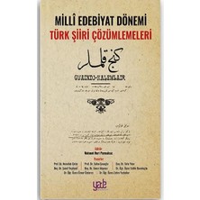 Yade Yayınları Milli Edebiyat Dönemi Türk Şiiri Çözümlemeleri