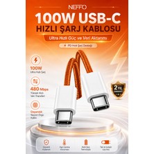 Neffo 100W Destekli Usb-C To Usb-C Hızlı Şarj ve Yüksek Hızlı Veri Aktarım Kablosu (1 Metre)
