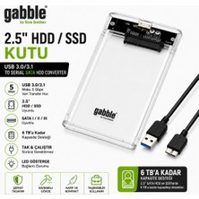 Vorex Gabble 2.5" HDD SSD Kutusu USB 3.0/3.1 Sata Harici Disk Kutusu Şeffaf Kasa 5gbps 30CM Kablo