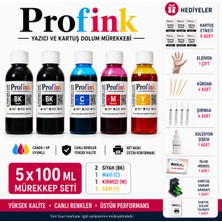 Profink Profınk Canon MP210 MP220 MP470 Vakum Aparatlı Kartuş Dolum Seti  (Pg 37 cl 38) 5X100ML 5 Li Set