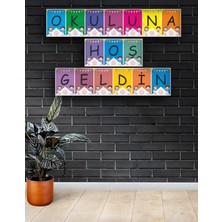 heptex Okuluna Hoşgeldin Karton Bayrak sticker  16 Adet A5