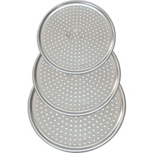 Bauer Tools 3'lü Set Lüx Delikli Pizza Tepsisi Lahmacun Pide Tepsisi 28-32-36 cm