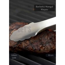Jet's Home Sunum Maşası Barbekü Maşası Mangal Maşa Çelik Salata Maşası 30 cm