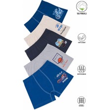 Özkan Underwear Özkan 31802 5'li Paket Erkek Çocuk Pamuklu Karışık Renkli Desenli Yumuşak Rahat Şort Boxer