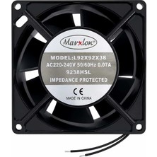 Marxlow 92X92X38MM 9cm 38MM 0.07A 220V Ac 2p Fan