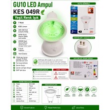 K2 7W Yeşil GU10 Duylu Lensli Çanak LED Spot Ampul 630LM 7 Watt 220 Volt (Starter Duylu)
