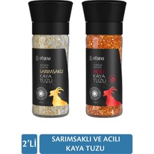 Efsina Acılı ve Sarımsaklı Kaya Tuzu 2'li Set
