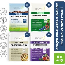 RENOVAFOOD 8’li Protein Deneme Paketi Çikolata Orman Meyveleri Vanilya Humus 40GX8