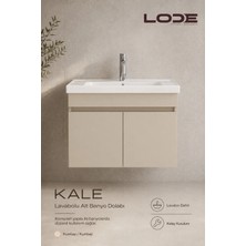 Lode Bath Lode Kale Kumtaşı 70 cm Seramik Lavabolu Alt Banyo Dolabı