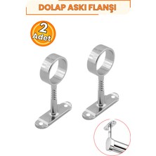 Askı Flanşı Krom Oval 26 mm Dolap Elbise Askı Borusu Tutucu Aparatı 2’li Set – Metal Gardırop Askılık Bağlantı Flanşı, 7,5 Cm, Montaj Vidaları Dahil