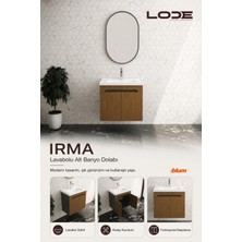 Lode Bath Lode Irma Antrasit Ahşap 80 cm Seramik Lavabolu Alt Banyo Dolabı