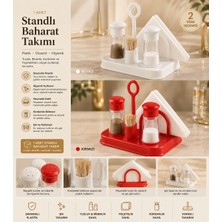 PALU GASTRO Pratik Standlı Baharatlık Seti - Tuzluk, Biberlik, Kürdan ve Peçetelik