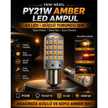 Duolight PY21W 93 Tip 54 LED Turuncu Amber Ampul 1 Adet 12V Sinyal Stop Fren Amerikan Park Lambası