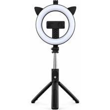 Aksesuarcep LED Işıklı Selfie Çubuğu Tripod Kablosuz Kumandalı