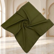 Maysam Hac Umre Hediyelik Düz Dikişli Yazma 100X100 cm Haki