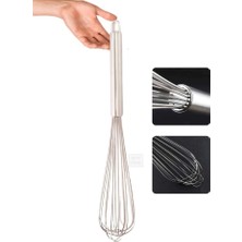 Jet's Home Sos Çırpma Teli Paslanmaz Yumurta Çırpıcı Çikolata Çırpıcı Krema Çırpıcı Çelik Saplı Büyük Boy 45 cm
