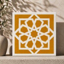 Armada Çini 20x20 Cm SP 101 Sarı Türk Yıldızı Kütahya İznik Çini Karo
