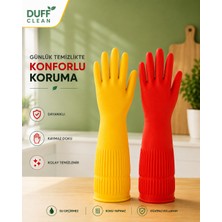 Duff Clean  M BEDEN Uzun Çok Amaçlı Isıya Dayanıklı Bulaşık Eldiveni Mutfak Banyo Temizleme Oto Ev Iş Pratik Eldiven