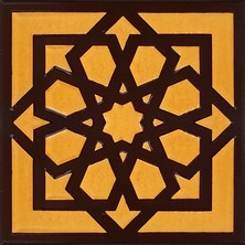 Armada Çini 20x20 Cm SP 101 Kahve Türk Yıldızı Kütahya İznik Çini Karo