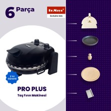Dr.Maya® | Mutfak Şefim Seti - 6 Parça | Pro Plus Taş Fırın (Siyah) + Mutfak Gereçleri