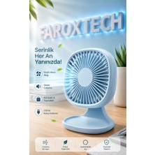 Faroxtech USB Masaüstü Mini Fan – 3 Kademeli Hız, Sessiz Çalışma ve Ayarlanabilir Açı