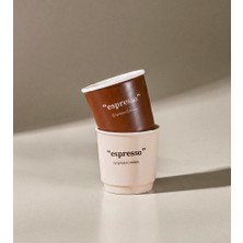 Vestron 2’li Set Espresso Bardağı 90 ml Kahve Bardağı Seramik Krem ve Kahverengi VCT