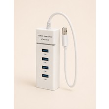 Soft Beyaz USB 3.0 Çoklayıcı 4 Portlu Hub - Hızlı Veri Aktarımı Sağlayan Çoklayıcı Çoğaltıcı