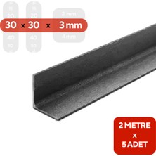 MM DEMİR MARKET mm Demir Market 30X30X3 mm Köşebent Demir 2 Metre – L Profil Çelik Köşebent | 5, 10 ve 15 Adet Seçenekli