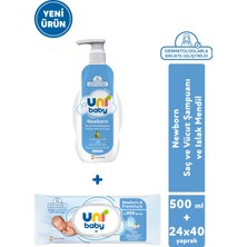 Uni Baby Newborn & Premature Yenidoğan Şampuanı 500 ml + Yenidoğan Islak Mendili 24X40 960 Yaprak