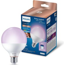 Philips Smart Lighting LED Globe Ampul G95 E27 75W Eşdeğer Rgb - Google Home, Alexa, Homekit ve Matter Uyumlu