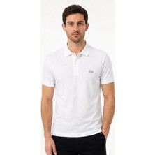 Lacoste  Polo Yaka Beyaz Regular Fit  Metal Paris Logo