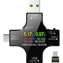 12 In 1 Çok Fonksiyonlu USB & Type-C Dijital Güç Ölçer Test Cihazı – Voltaj, Akım, Kapasite, Watt Ölçüm – Pd/qc Uyumlu