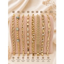 Xupıng Jewelry 14K Altın Kaplama Çelik Bileklik – Model Seçenekli – Kararmaz Vıp Tasarım – Adet Fiyatıdır