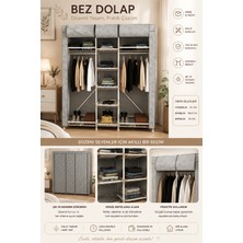 Perilla 63007 Porty Bez Gardırop 158,5X50X151 cm – Geniş Iç Hacimli Kumaş Elbise Dolabı