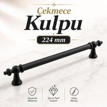Nzb Mat Siyah Metal (224 mm - 22.4 Cm) Mobilya Mutfak Çekmece Dolap Dolabı Kulbu Kulpu Kulpları