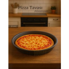 Jet's Home Pizza Tavası Alüminyum Pizza Tepsisi Yapışmaz Lahmacun Pide Tavası 31 cm