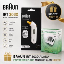 Braun IRT3030 Ateş Ölçer Alana Polygreen KP-6261 Tansiyon Aleti Hediye!!