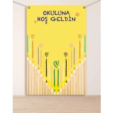 heptex Okuluna Hoşgeldin Hatıra Fotoğraf Panosu Branda 100X150