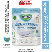 Datoly Hepsi 1 Arada Bulaşık Makinesi Tableti 50'li - Yağ Sökücü, Tuz & Parlatıcı Etkili Kireç Önleyici Deterjan