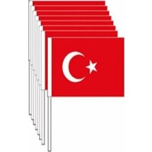 Brf Store A2TOPTAN Exizticaret 100 Adet Çıtalı Orta Boy Türk Bayrağı (12CM-22CM) EXIZNM813