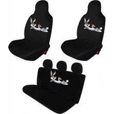 Viteksa Servis Kılıfı Likralı Bugs Bunny Siyah Set Çantalı