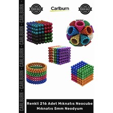 Carlburn Özel Üretim Magnacube Eğitici Manyetik Zeka Küpü Renkli 216 Adet Mıknatıs Neocube Mıknatıs 5mm Neody