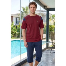 Remsa Erkek Kısa Kol Kaprili Süprem Kumaş Pijama Takımı 2374 BORDO01