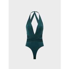 Rivus Derin Dekolteli Ikonik Body - Yeşil