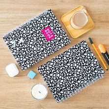 Be Online Leopar Desen Sert Kapak Çizgili Defter 200 Sayfa Not Defteri - Leopard Loves Pink