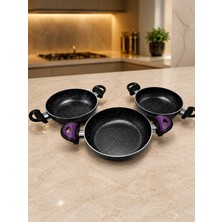 3 Lü Ekonomik 18 Cm+20 Cm+22 cm Granit Sahan Seti