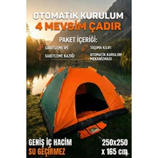 Carlburn #çadır Su Geçirmez Pratik Geniş Otomatik Kurulumlu Kamp Çadırı 8 Kişilik 250X250X165 cm
