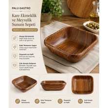 Palu 23 cm Kare Ekmeklik ve Meyvelik 22,5x22,5x7 cm | Sunum Sepeti Ahşap Görünümlü